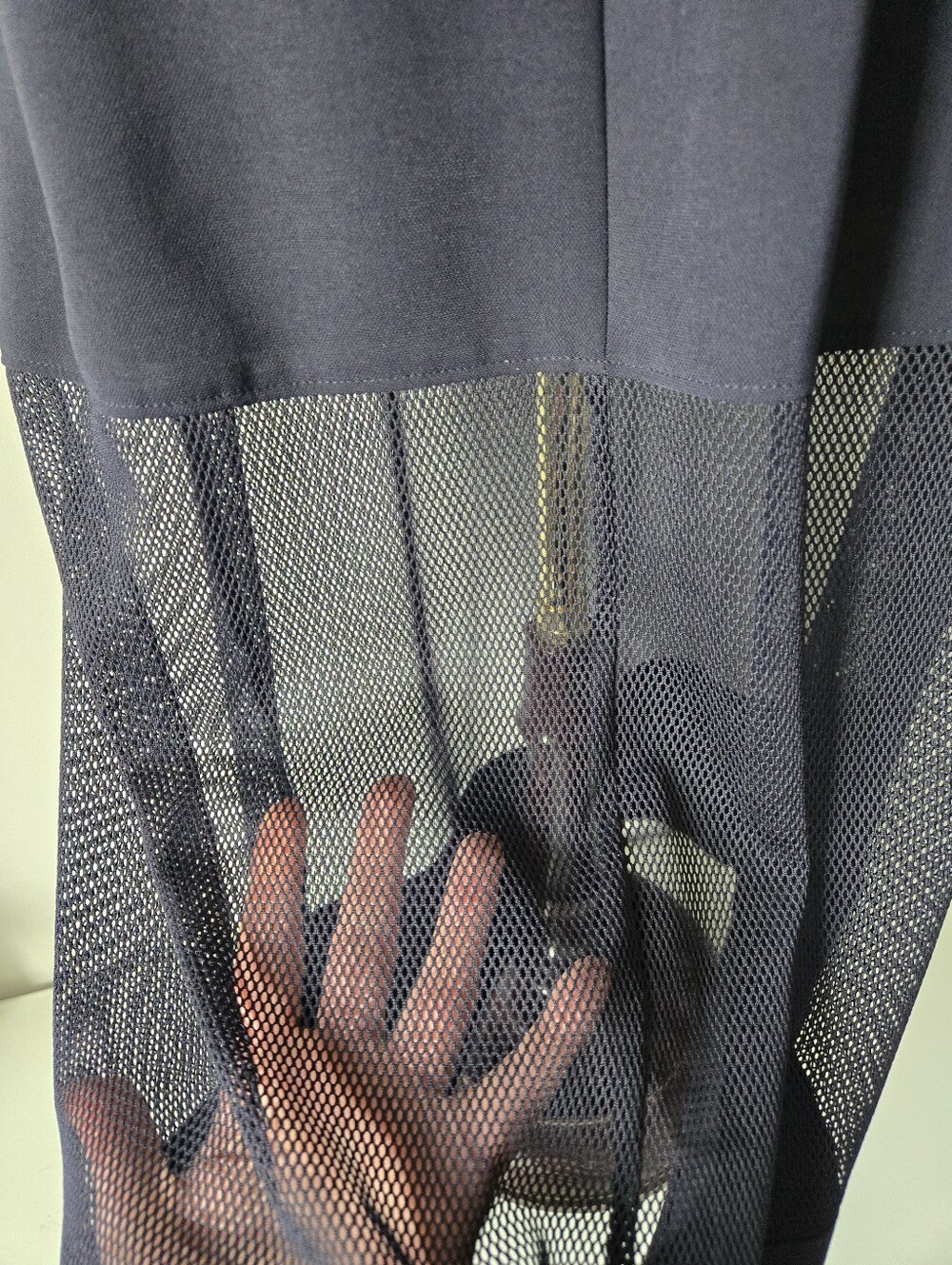 Armani Exchange Navy Sleeveless Maxi Dress with Sheer Mesh Panel. Size 4 - Picture 8 of 14